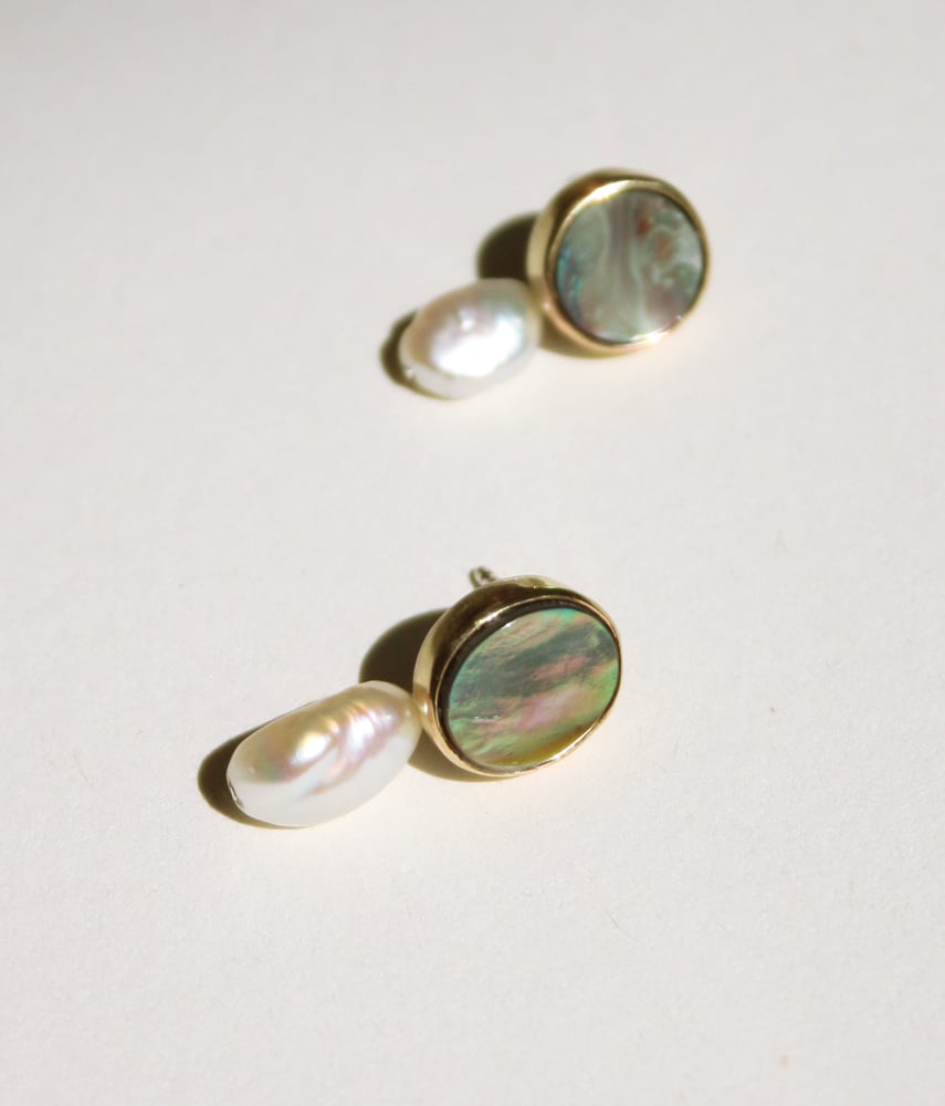 Image of Abalone Pearl Studs
