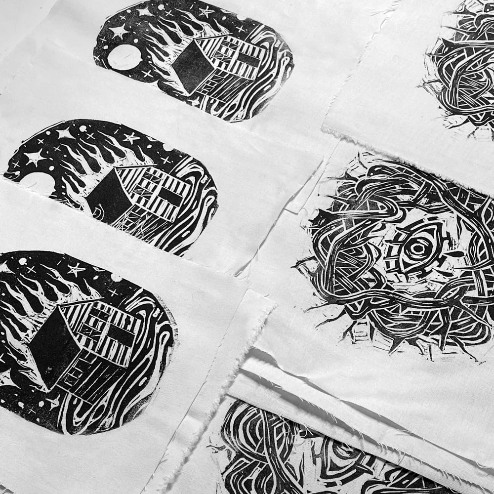 Relief Printed Fabric Patches