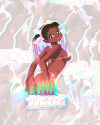 Image 1 of Mango Milk Très Leches Anime Girls 4" Holographic Sticker