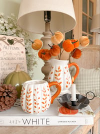 Image 2 of SALE! Autumn Leaves Pumpkin Jug 
