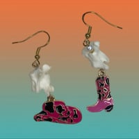 Mink vertebrae cowgirl dangles 