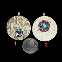 Image 1 of Hawaiian Coral Pendant w/Inlay - 2 options (#24)