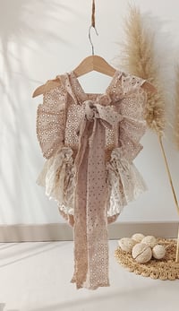 Image 3 of Baby girl bodysuit for photoshoots | Bianca | age 9-12 months | neutral beige