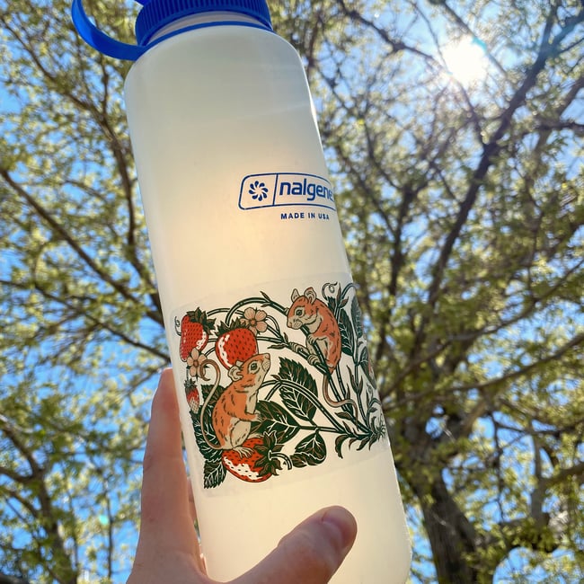 Strawberries & Mice Transparent Sticker