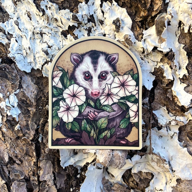 Lunar Opossum Sticker