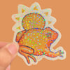Sun Frog Holographic Vinyl Sticker
