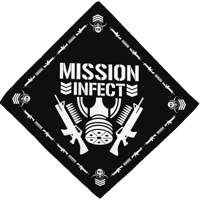 MISSION : INFECT Bandana (New School Black / White)