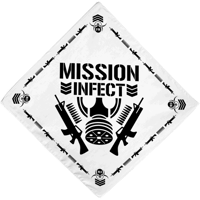 MISSION : INFECT Bandana (New School White / Black)
