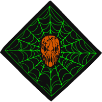 "OG Spiderweb" Bandana (Green / Orange)