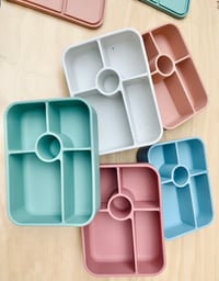 Image 4 of Silicone Bento 5 Lunchbox White Smoke Stars RRP$44