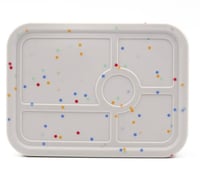 Image 2 of Silicone Bento 5 Lunchbox White Smoke Stars