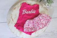 Image 2 of Hot Pink Barbie swim set