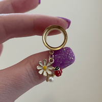 Dainty Ladybug Tunnel Dangles (sizes 4g-2")