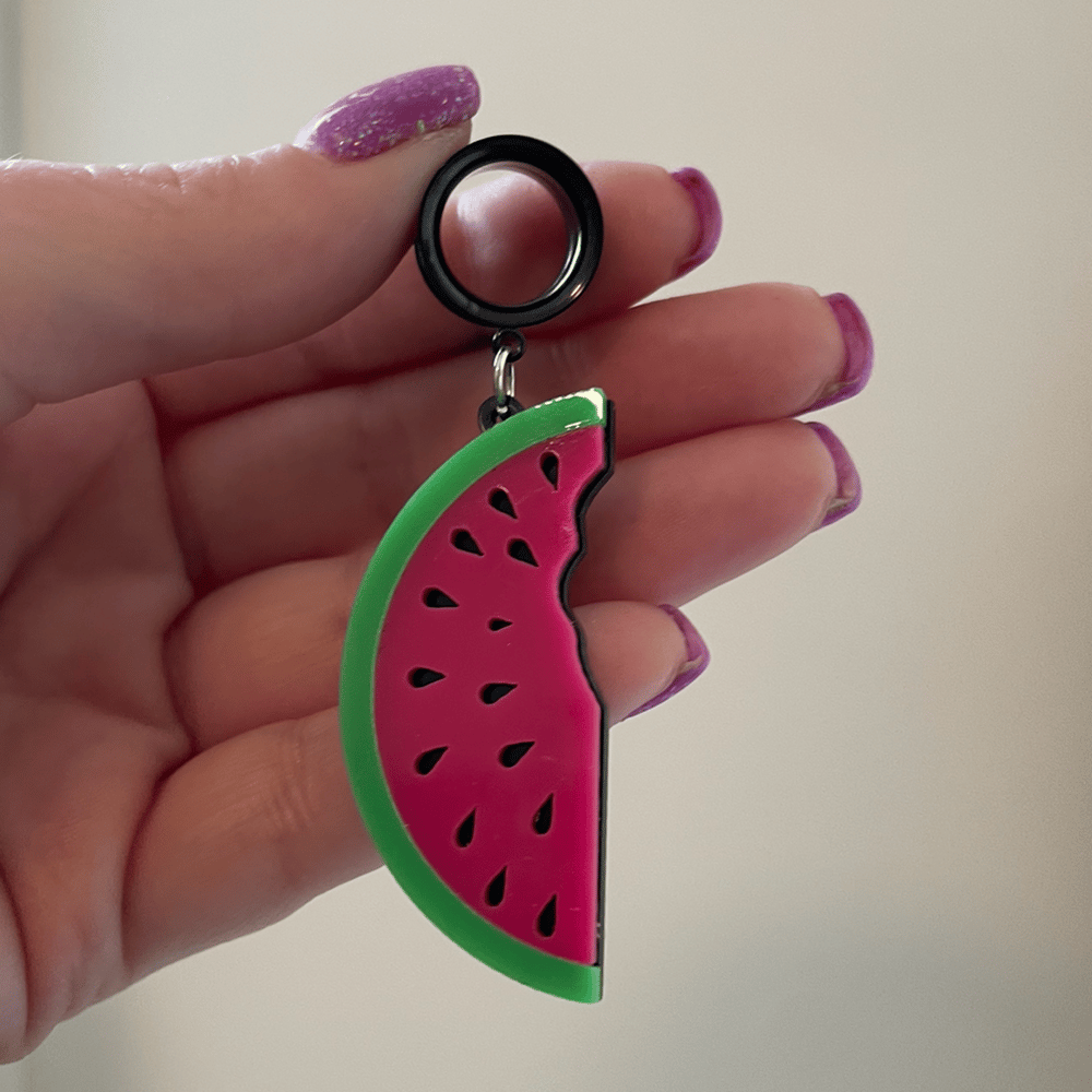Image of Watermelon Slice Tunnel Dangles (sizes 2g-2")