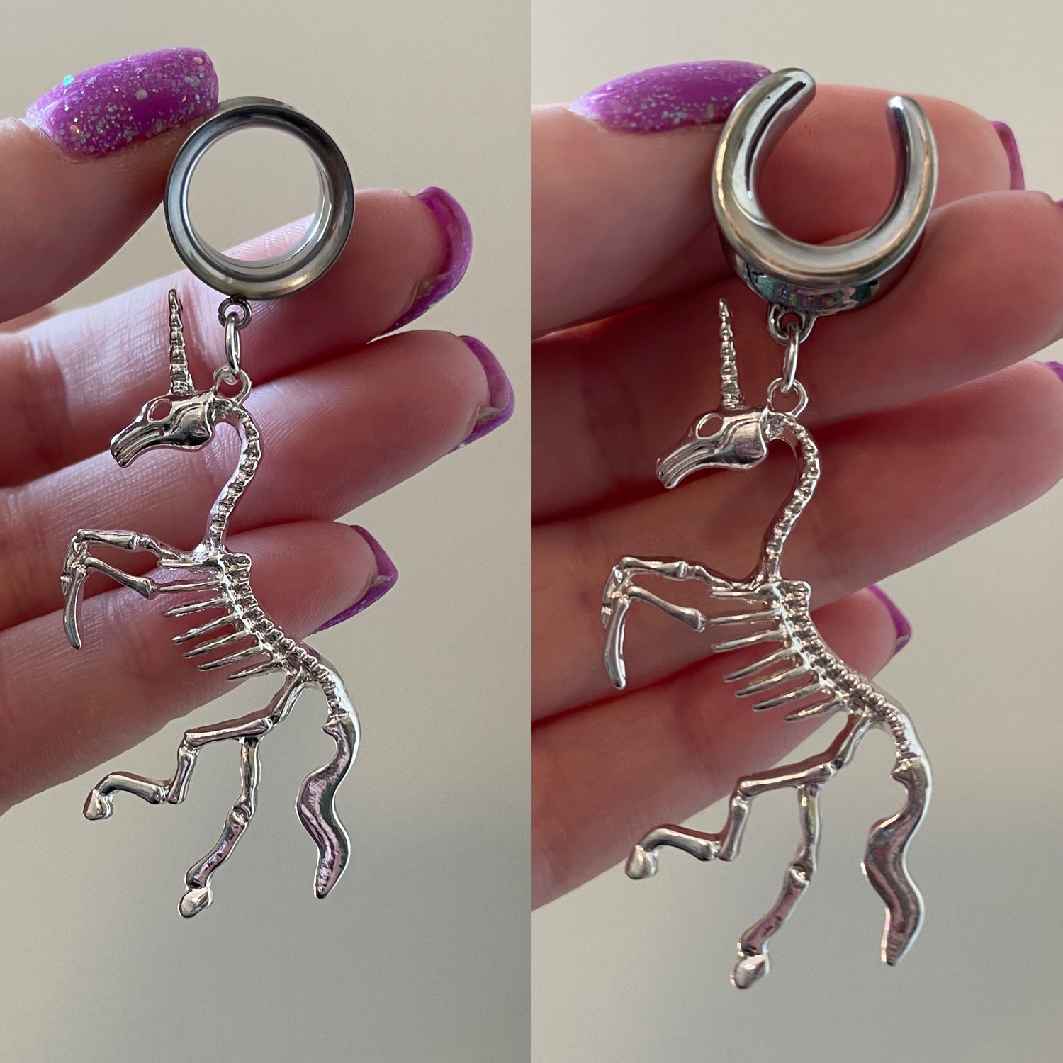 Image of Unicorn Skeleton Dangles (sizes 2g-2")