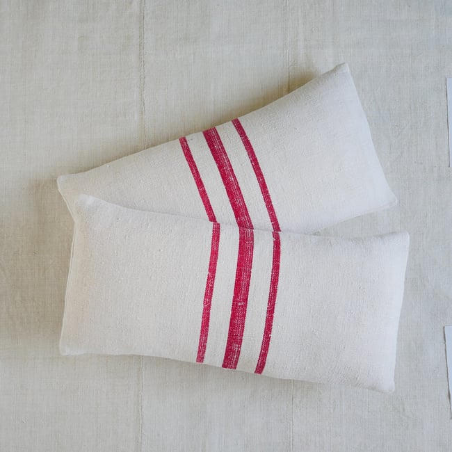  Pair - Grainsack Cushion Small - Red SB4