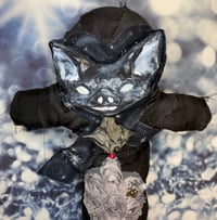 Image 1 of Keep Away Evil Bat Voodoo Doll With Gray Lace Tummy.