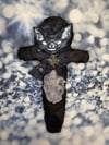 Keep Away Evil Bat Voodoo Doll With Gray Lace Tummy.