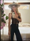 70s leather + feather halter hop