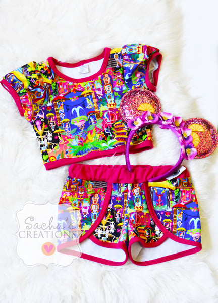 Image of Tiki Room Crop Top & Shorts Set 