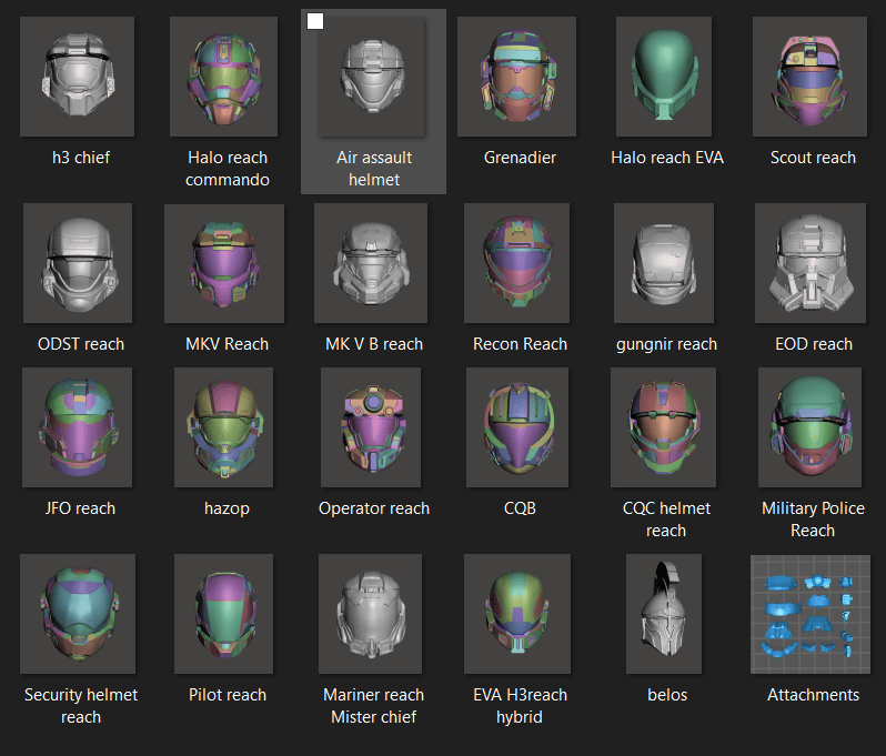Halo Reach Helmets HFC 3d Prints