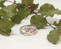 Image 4 of Dainty Textured Mexican Sterling Silver Spoon Ring 