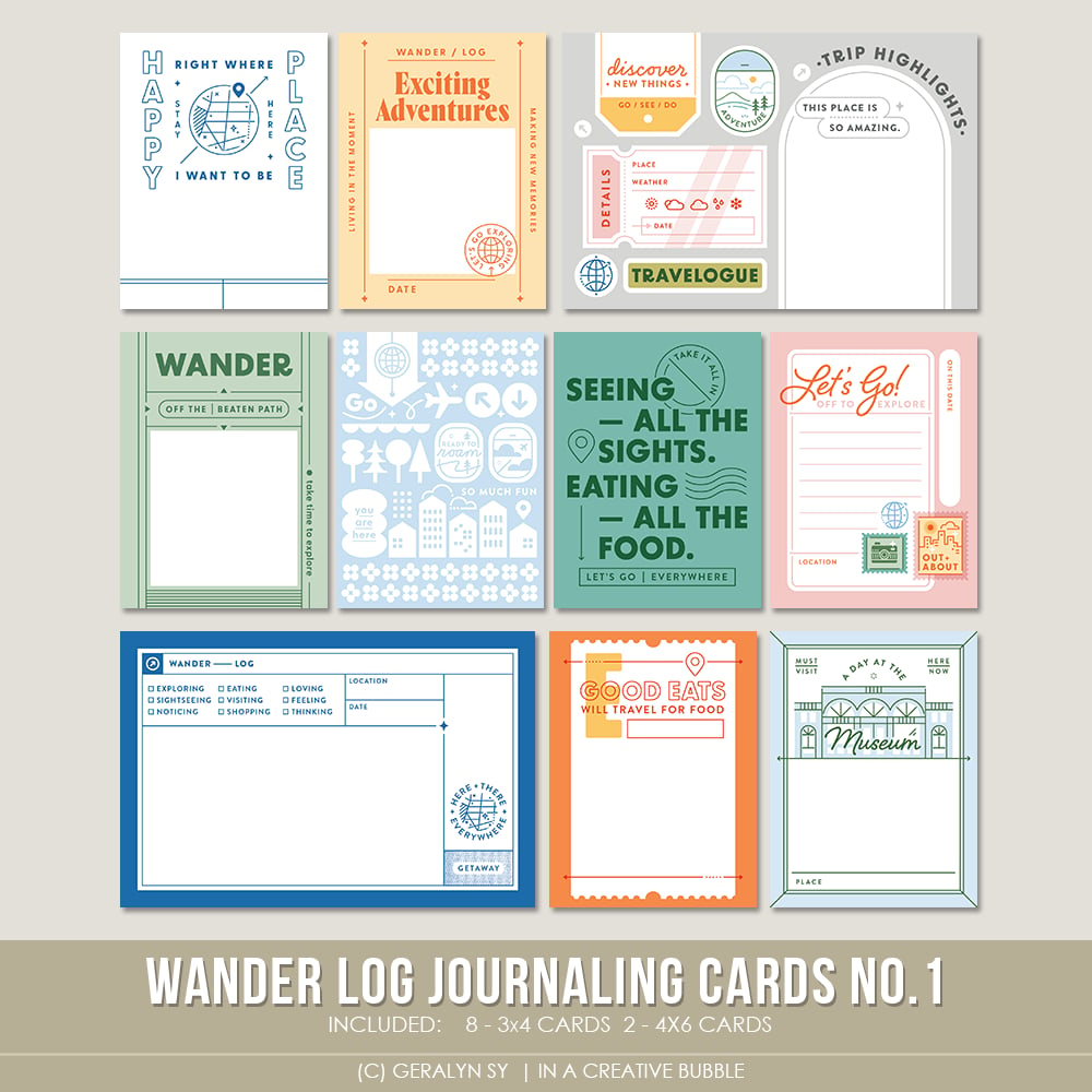 Image of Wander Log Journaling Cards No.1 (Digital)