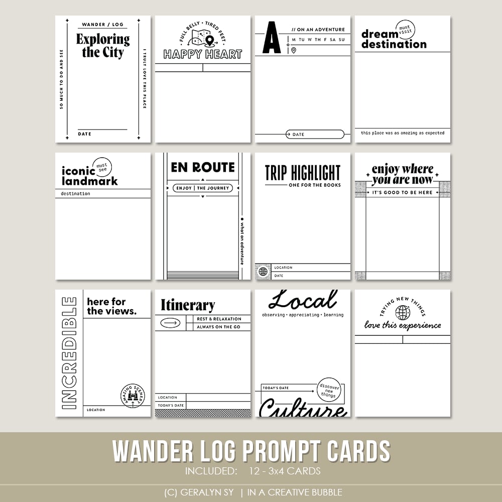 Image of Wander Log Prompt Cards (Digital)