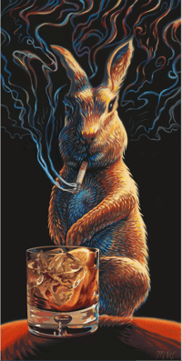 Hare of the Dog Whiskey (Unique Canvas Print)
