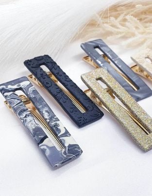 Image of Neutral Rectangle Barrettes