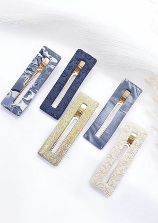 Image of Neutral Rectangle Barrettes