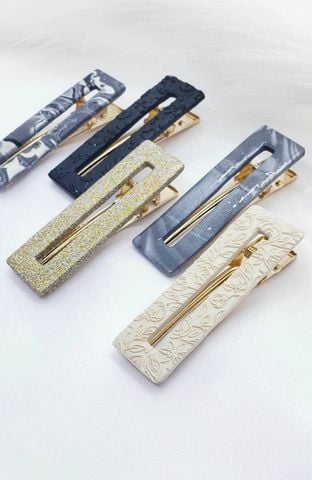 Image of Neutral Rectangle Barrettes