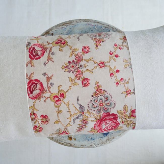 Pair of Antique French Floral Cushions - A13