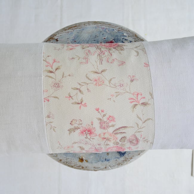 Pair - Antique French Linen Cushions - A03