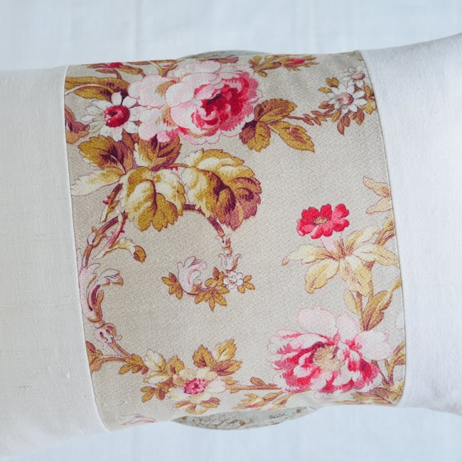 Pair - Antique French Floral Cushions - A11