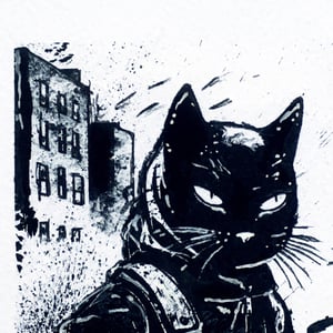 Image of PROTESTER CAT CITY — illustration