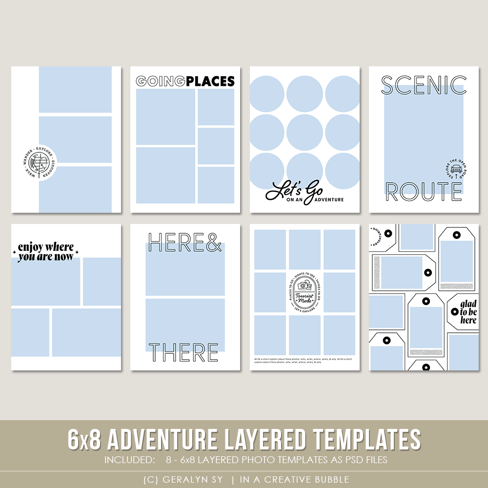 6x8 Adventure Layered Photo Templates (Digital) | In a Creative Bubble