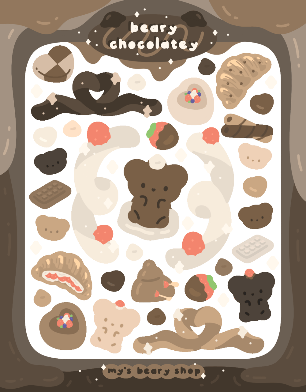 Image of Beary Chocolatey Sticker Sheet