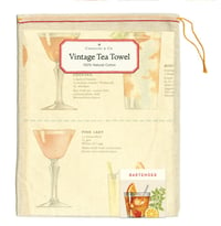 Image 1 of Cavallini & Co. Bartender's Guide Vintage Style Cotton Tea Towel