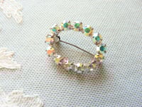Image 1 of 1960s Vintage Aurora Borealis Rhinestone Brooch