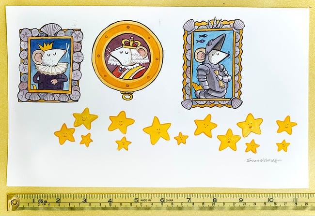 Mermouse Mystery original art: Mermice Palace Decor