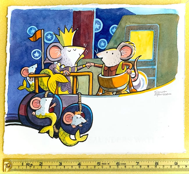 Mermouse Mystery original art: Mermice Queen Aboard