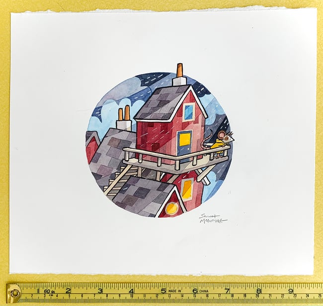 Mermouse Mystery original art: Storm at Mousebase