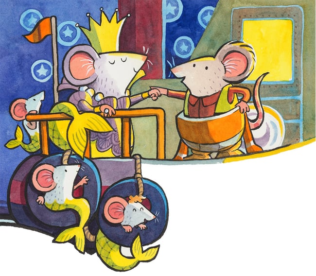 Mermouse Mystery original art: Mermice Queen Aboard