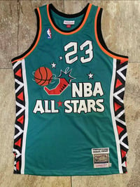 Image 4 of MICHAEL JORDAN 1996 TEAL ALL STAR GAME SWINGMAN JERSEY