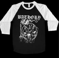 Image 1 of Bathory " Satan Is My Master " 3/4 sleeve T shirt