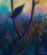 Image 3 of Milk Thistle | Oil Pastel Painting | 24x32 cm