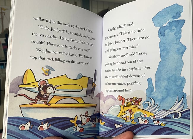 Mermouse Mystery original art: Fledermaus Arrives at Mousehole