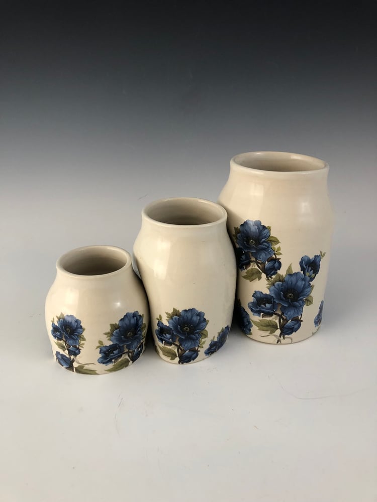 Image of Hugging Pots with Blue Poppies