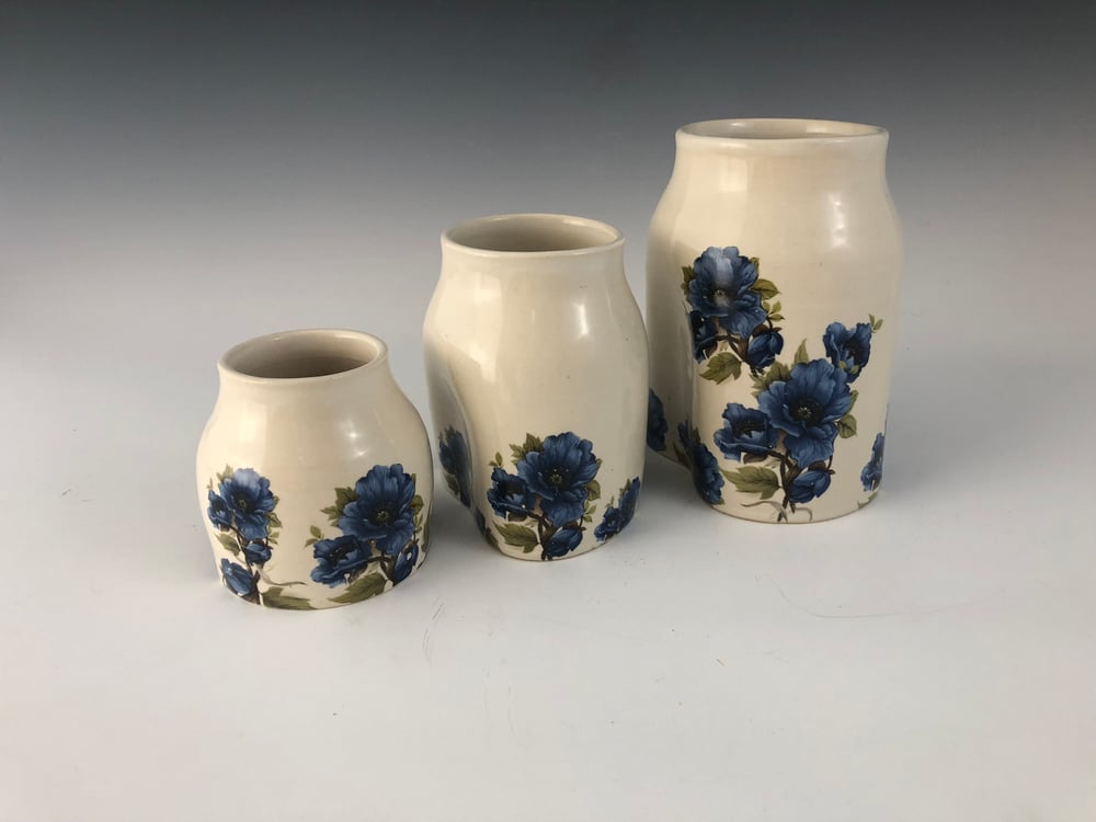 Image of Hugging Pots with Blue Poppies